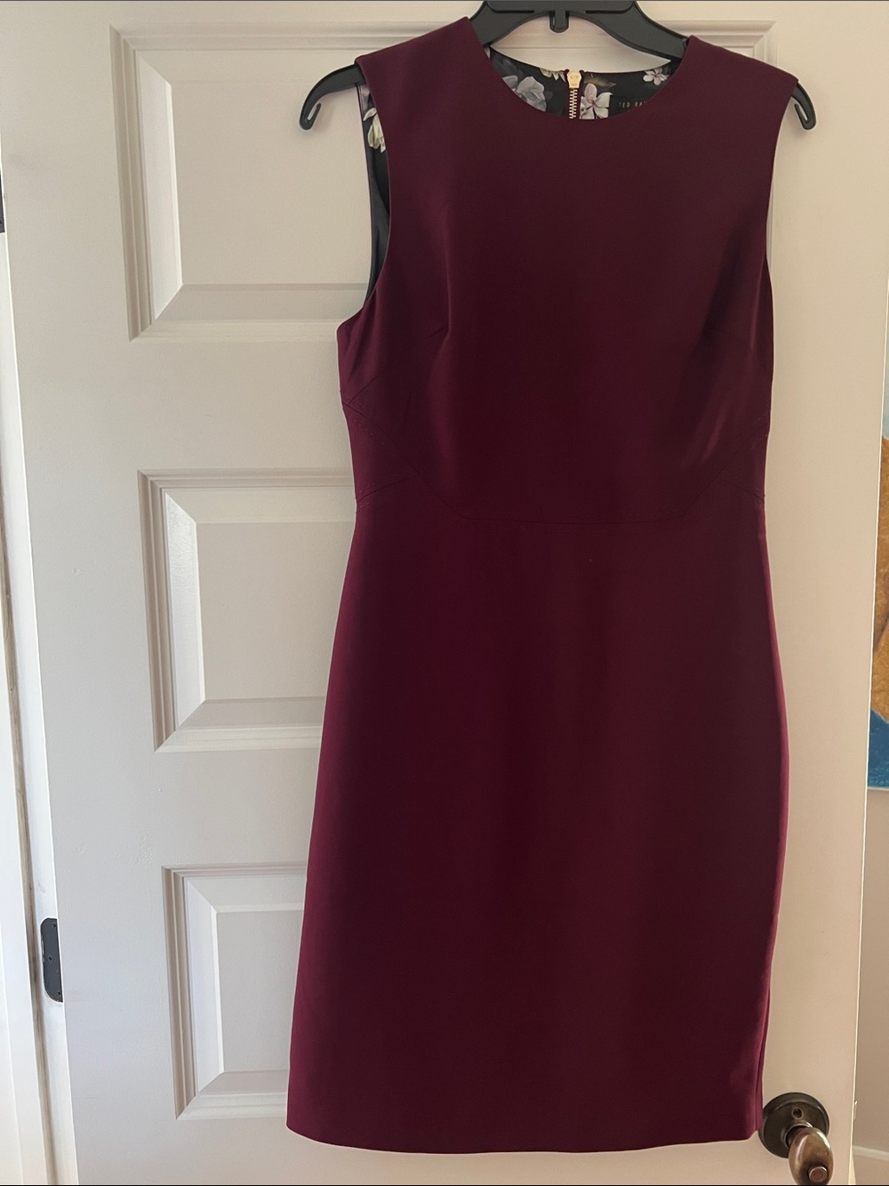 Ted Baker Sleeveless Burgundy Sheath Dress